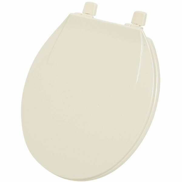 Home Impressions Round Closed Front Bone Plastic Toilet Seat 445405